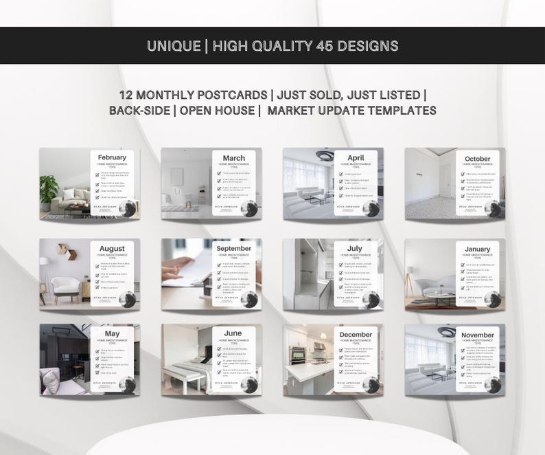 Real Estate Premium Postcards | Ultimate Postcard Bundle | Just Listed, Just Sold Postcard | Under Contract | Unique Designs | Canva 2025