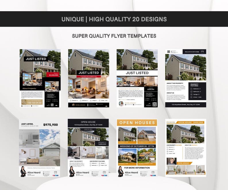 High Quality Real Estate Flyer Bundle | Realtor Flyer Templates | Real Estate Marketing Flyers | Just Listed | Just Sold | Open House | 2025