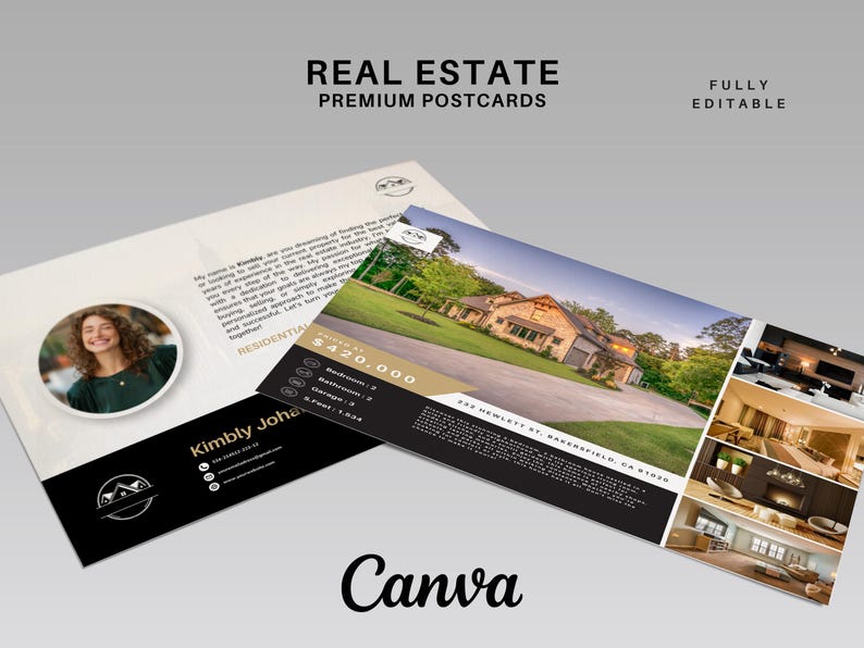 Real Estate Premium Postcards | Ultimate Postcard Bundle | Just Listed, Just Sold Postcard | Under Contract | Unique Designs | Canva 2025