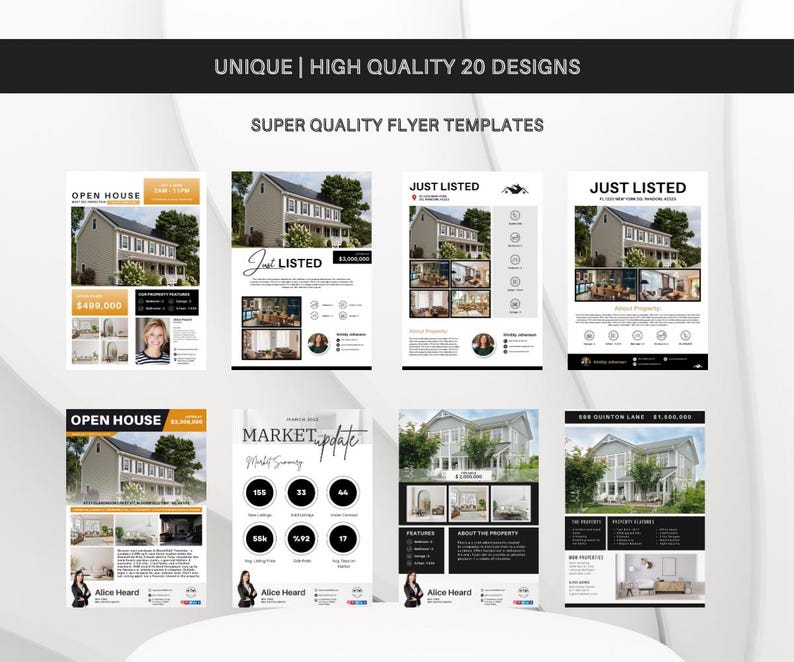 High Quality Real Estate Flyer Bundle | Realtor Flyer Templates | Real Estate Marketing Flyers | Just Listed | Just Sold | Open House | 2025