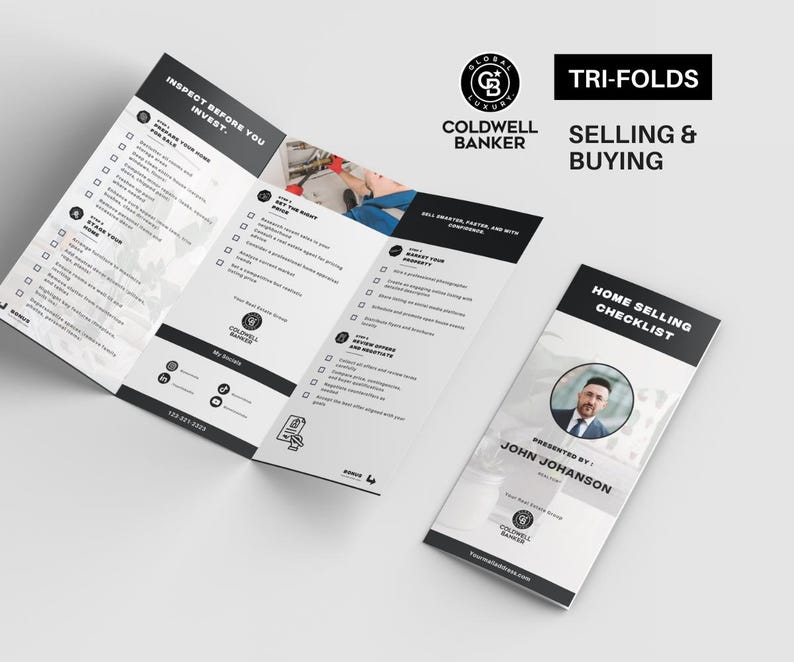 Coldwell Banker Luxury Real Estate Marketing Bundle | Sellers & Buyers Guide, Flyers, Checklists, Social Media Templates | Black and White