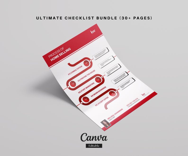 Ultimate Keller Williams Real Estate Marketing Bundle | Premium Red Templates for Realtors | Flyers, Guides, Checklists, Postcards & More