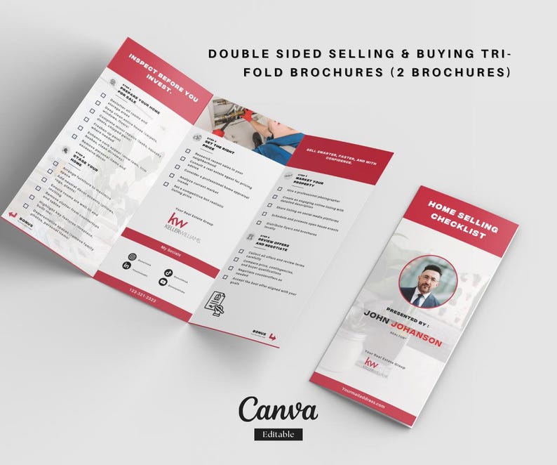Ultimate Keller Williams Real Estate Marketing Bundle | Premium Red Templates for Realtors | Flyers, Guides, Checklists, Postcards & More