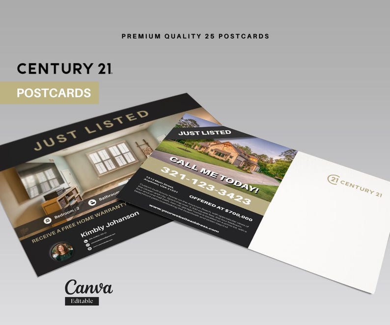 Century 21 FULL PACKAGE | Editable Beige Canva Templates for Realtors | Century 21 | Flyers, Checklists, Social Media & More