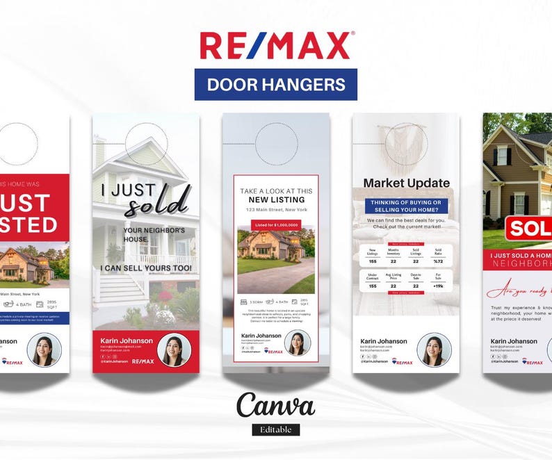 Ultimate RE/MAX Realtor Marketing Kit | Red, Blue Templates | Editable Canva Templates | Flyers, Guides, Checklists & More