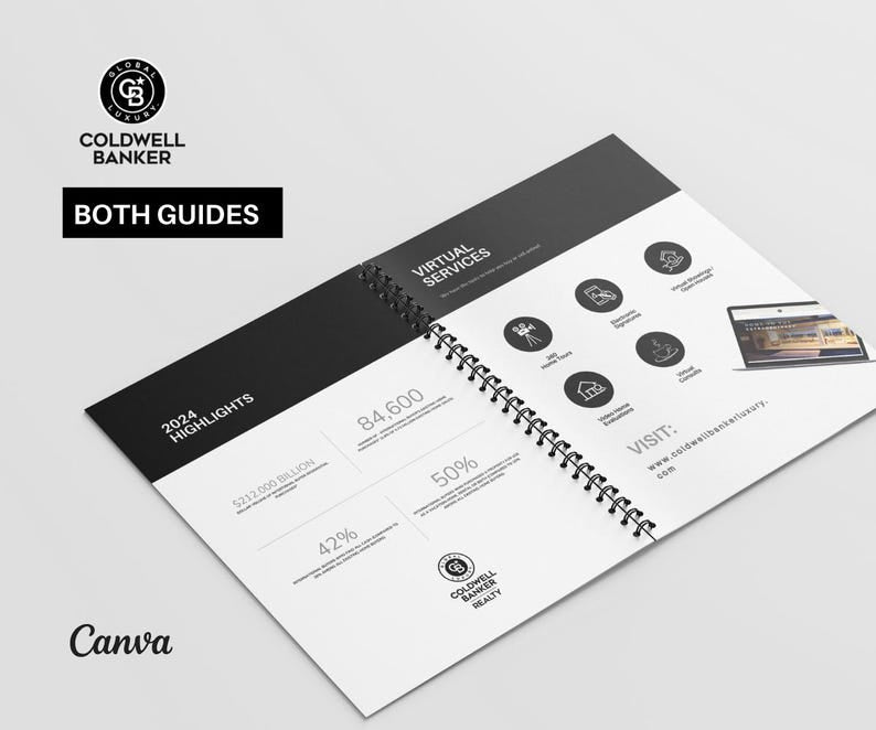 Coldwell Banker Luxury Real Estate Marketing Bundle | Sellers & Buyers Guide, Flyers, Checklists, Social Media Templates | Black and White
