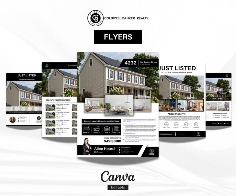 Coldwell Banker Luxury Real Estate Marketing Bundle | Sellers & Buyers Guide, Flyers, Checklists, Social Media Templates | Black and White