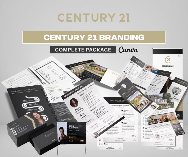 8 Elite Real Estate Brand Template Kits | Keller Williams, Re/Max, CB, C21, EXP, Sotheby’s, BS Hathaway | Canva + Mrr/Plr License