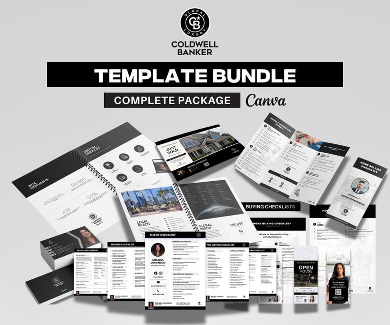 8 Elite Real Estate Brand Template Kits | Keller Williams, Re/Max, CB, C21, EXP, Sotheby’s, BS Hathaway | Canva + Mrr/Plr License