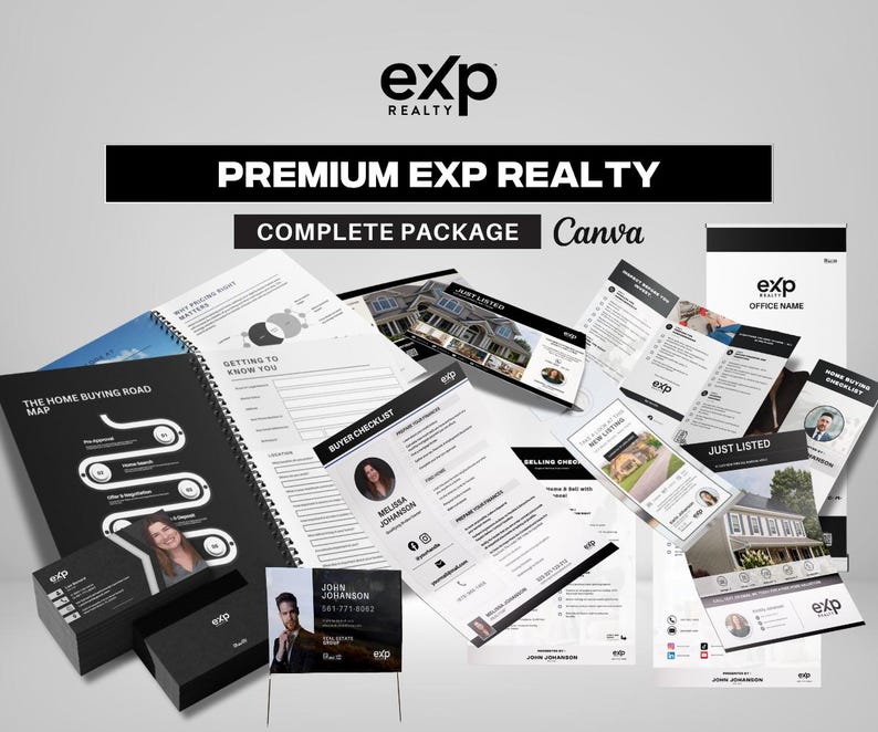 8 Elite Real Estate Brand Template Kits | Keller Williams, Re/Max, CB, C21, EXP, Sotheby’s, BS Hathaway | Canva + Mrr/Plr License