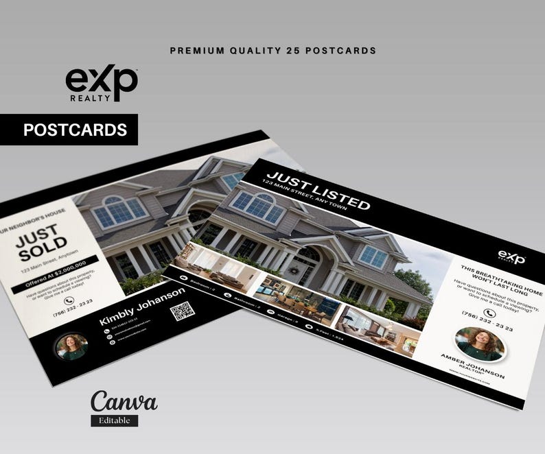 Premium EXP REALTY Real Estate Marketing Bundle | Black Templates | Sellers & Buyers Guide, Checklists, Social Media Templates | Canva