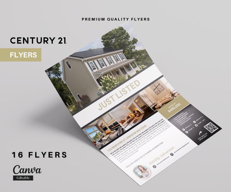 Century 21 FULL PACKAGE | Editable Beige Canva Templates for Realtors | Century 21 | Flyers, Checklists, Social Media & More