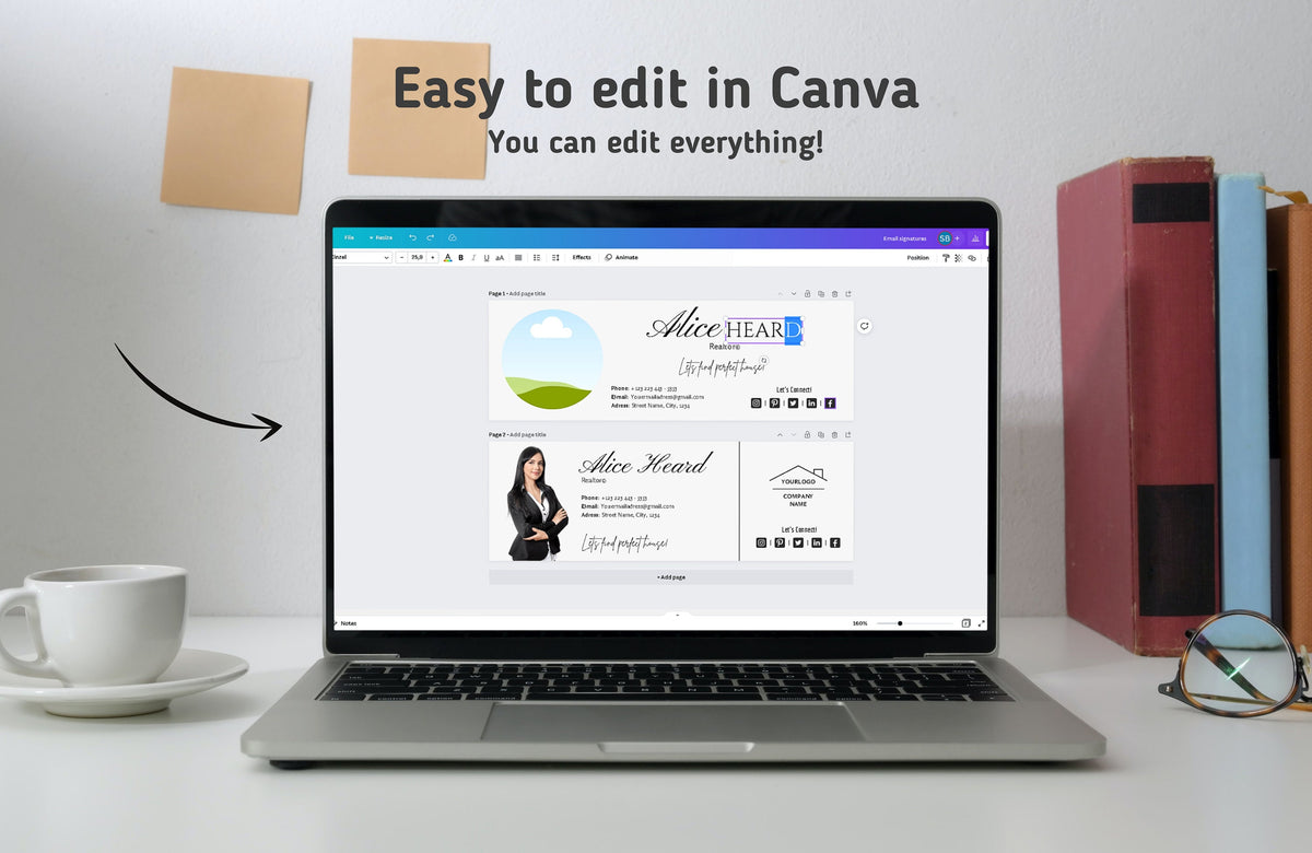 Real Estate Facebook Covers and Email Signatures. Canva Templates. Realtor Templates. Fully Editable Realtor Templates.