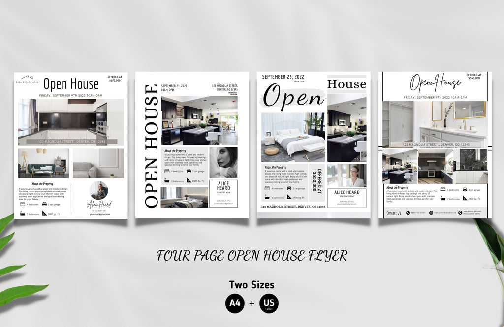 Real Estate Flyer Templates | Flyer Bundle | Realtor Flyer Templates | A4 and US Letter | Two Sizes | Canva | Full editable