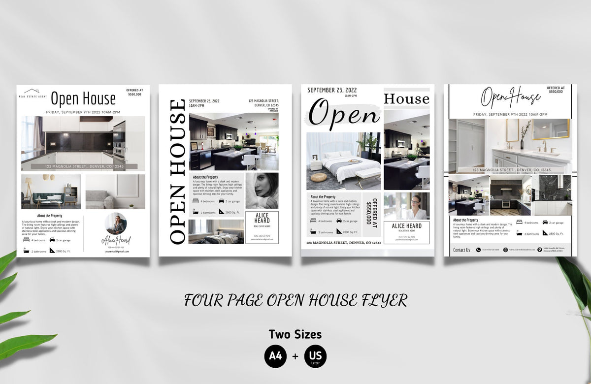 Real Estate Flyer Templates | Flyer Bundle | Realtor Flyer Templates | A4 and US Letter | Two Sizes | Canva | Full editable
