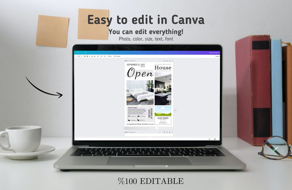 Open House Flyer Templates | Four Page Open House Flyer | Realtor Flyer | Real Estate Marketing | Canva Template | Full Editable | A4 + US