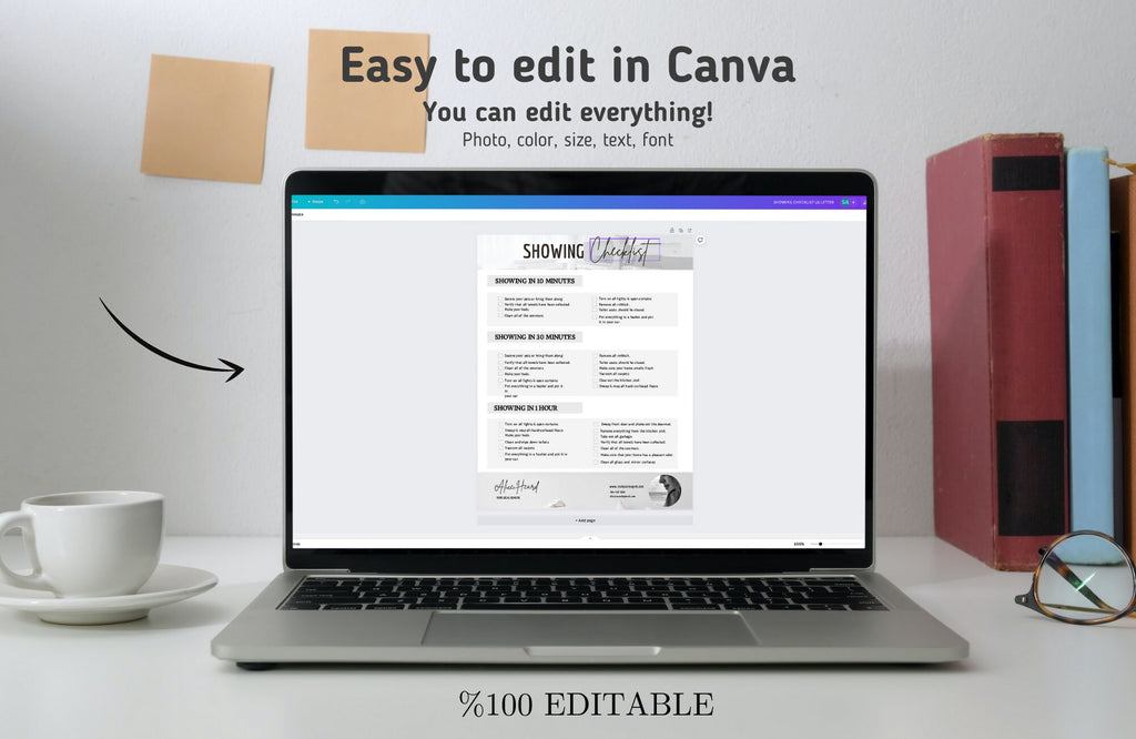 Real Estate Home Showing Checklist, Real Estate Marketing, Printable Seller Checklist, Real Estate Listing Presentation, Editable, Instant