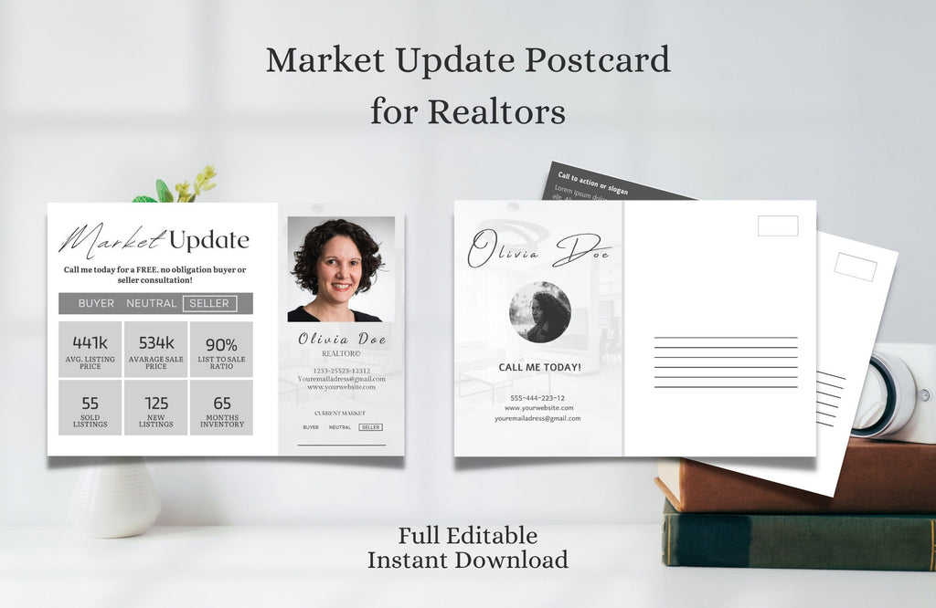 Market Update Postcard, Real Estate Postcard Template, Realtor Postcards, Real Estate Farming, Real Estate Marketing, Neighborhood Farming.