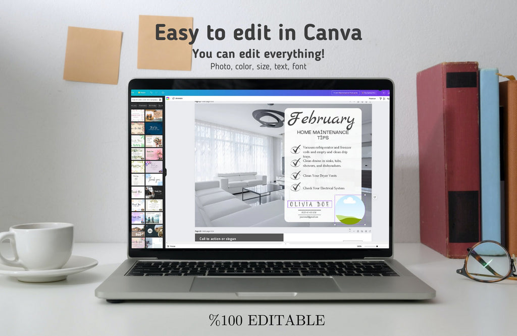 12 Monthly Maintenance Tips Postcards | Real Estate Postcards | Real Estate Marketing | Realtor Farming Postcards, Realtor postcards, Canva