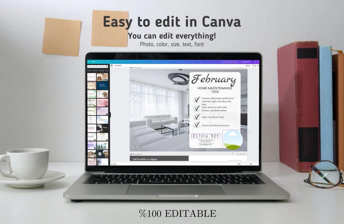 12 Monthly Maintenance Tips Postcards | Real Estate Postcards | Real Estate Marketing | Realtor Farming Postcards, Realtor postcards, Canva