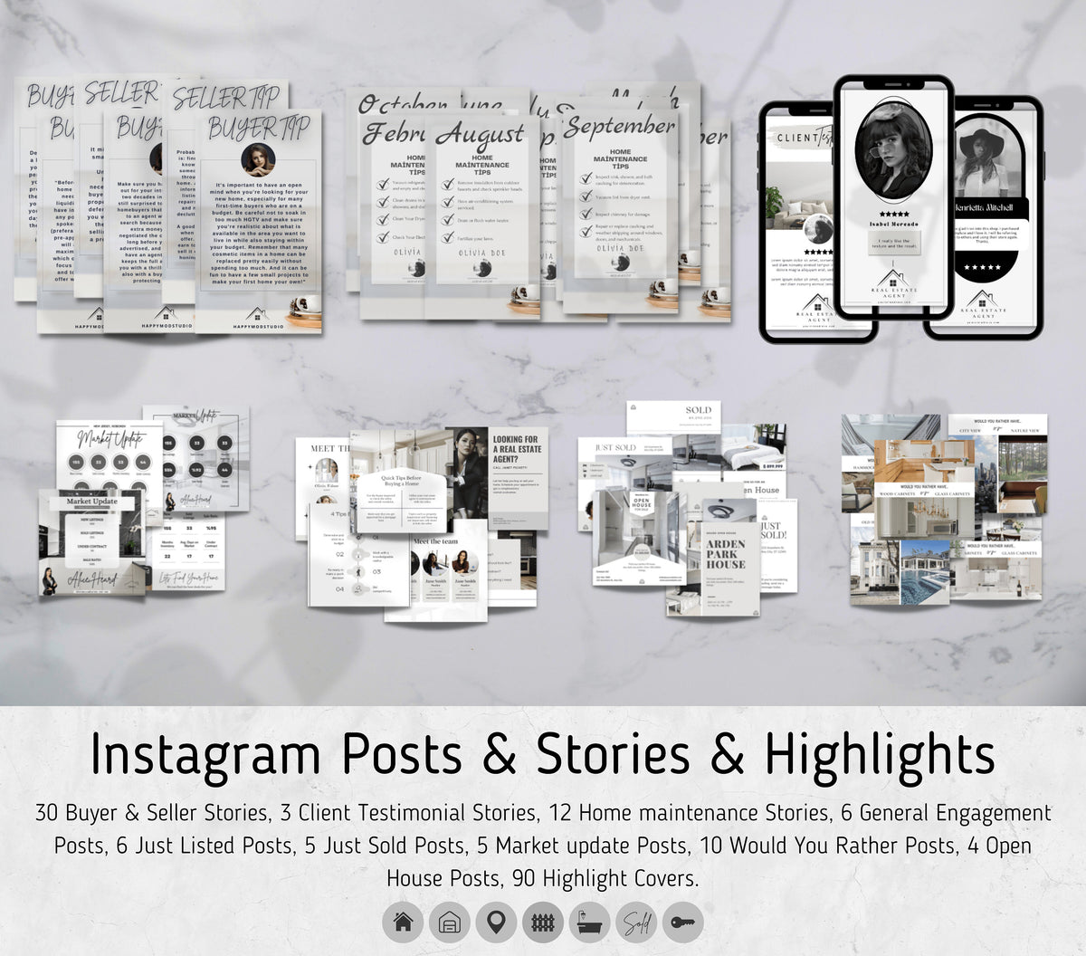 REALTOR BUNDLE, Real Estate Marketing, Listing Presentation, Real Estate Instagram Templates, Buyers and Sellers Guide, Realtor Farming