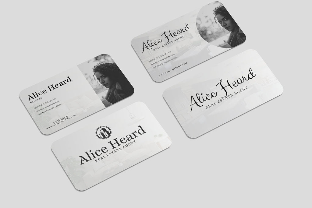 Business Card Canva Template, 2x Two-Sided Cards, Real Estate Business Cards