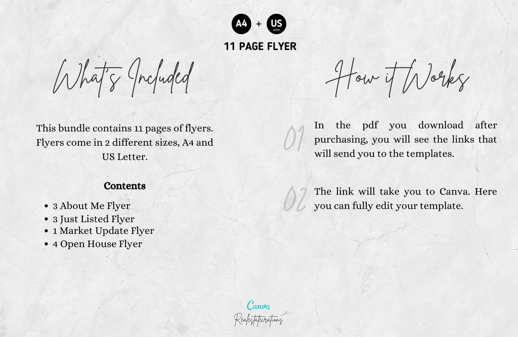 Real Estate Flyer Templates | Flyer Bundle | Realtor Flyer Templates | A4 and US Letter | Two Sizes | Canva | Full editable