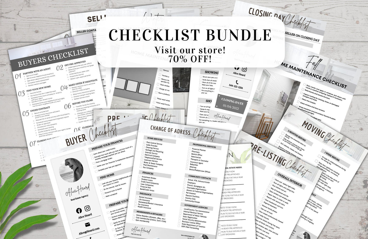 Quarterly & Monthly Home Maintenance Checklists, Real estate flyer template, Realtor marketing, Printable, Editable, Canva, A4 + US Letter,