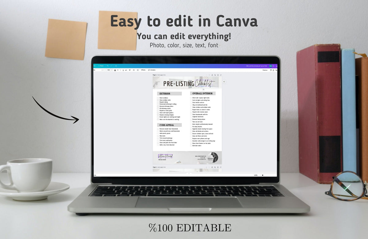 Real Estate Pre-Listing Checklist | Home Selling Guide | Real Estate Templates | Realtor Marketing | Canva Free | Fully Editable.