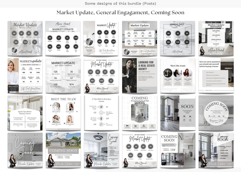 Real Estate Social Media Templates | Real Estate Instagram Posts | Real Estate Instagram Stories | Realtor Social Media | Realtor Bundle