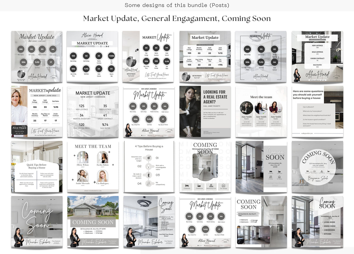 Real Estate Social Media Templates | Real Estate Instagram Posts | Real Estate Instagram Stories | Realtor Social Media | Realtor Bundle