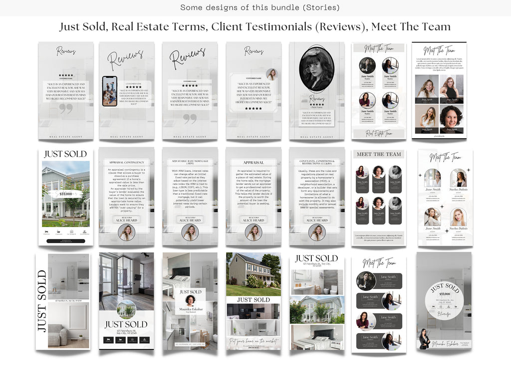 Real Estate Social Media Templates | Real Estate Instagram Posts | Real Estate Instagram Stories | Realtor Social Media | Realtor Bundle