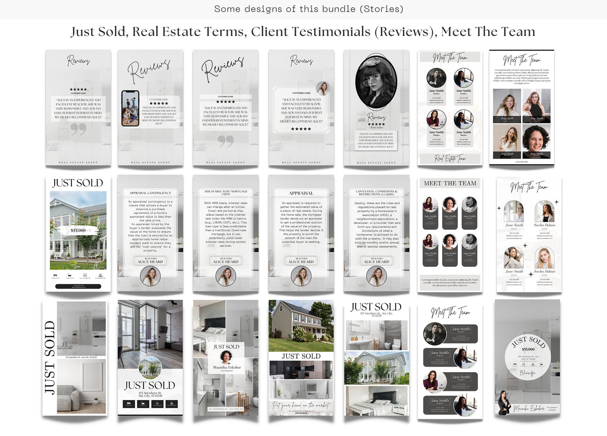 Real Estate Social Media Templates | Real Estate Instagram Posts | Real Estate Instagram Stories | Realtor Social Media | Realtor Bundle