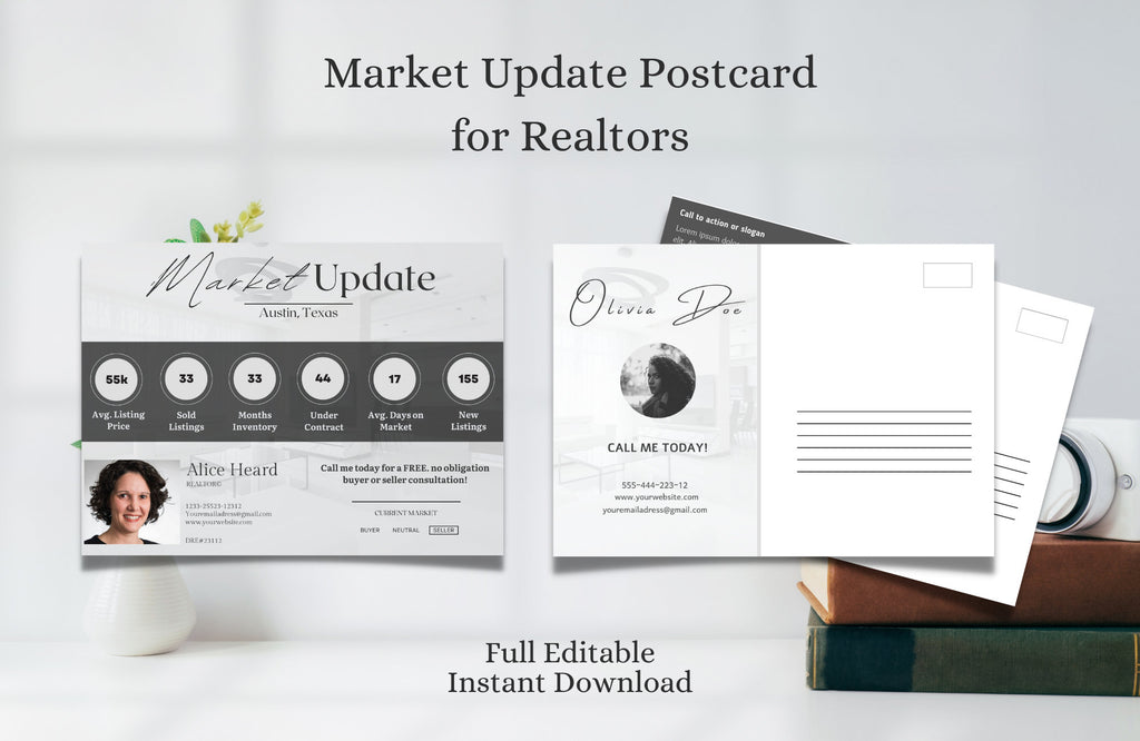 Market Update Postcard, Real Estate Postcard Template, Realtor Postcards, Real Estate Farming, Real Estate Marketing, Neighborhood Farming.