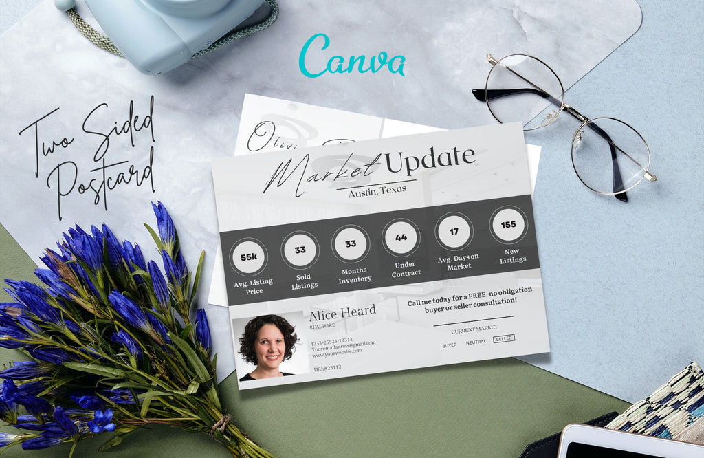 Market Update Postcard, Real Estate Postcard Template, Realtor Postcards, Real Estate Farming, Real Estate Marketing, Neighborhood Farming.