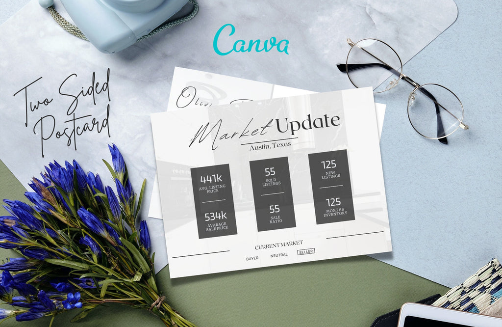 Market Update Postcard, Real Estate Postcard Template, Realtor Postcards, Real Estate Farming, Real Estate Marketing, Neighborhood Farming.