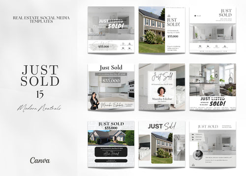 15 Just Sold Social Media Posts | Listing Updates | Just Sold Instagram Posts | Real Estate Marketing | Instagram | Facebook Posts |