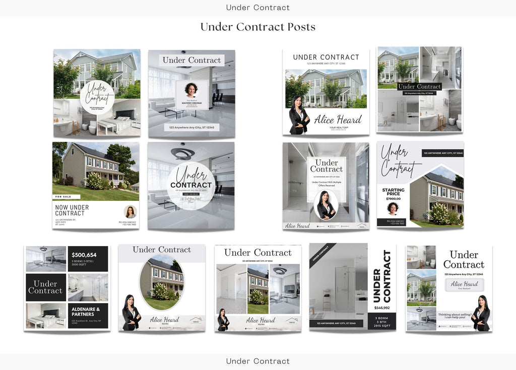 13 Under Contract Social Media Posts | Listing Updates | Under Contract Instagram Posts | Real Estate Marketing | Instagram | Facebook Posts