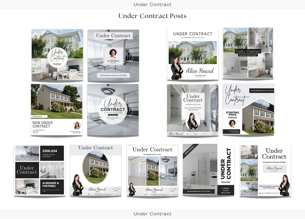 13 Under Contract Social Media Posts | Listing Updates | Under Contract Instagram Posts | Real Estate Marketing | Instagram | Facebook Posts