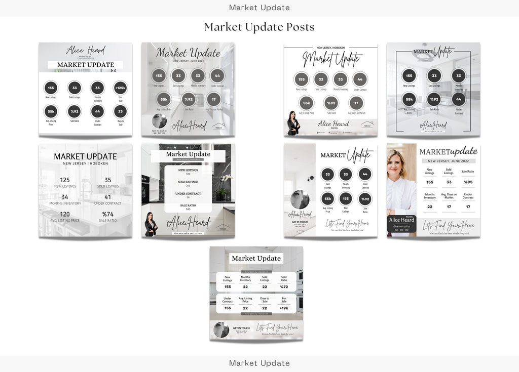 15 Market Update Social Media Posts | Market Update Instagram Posts | Real Estate Marketing | Instagram | Facebook Posts