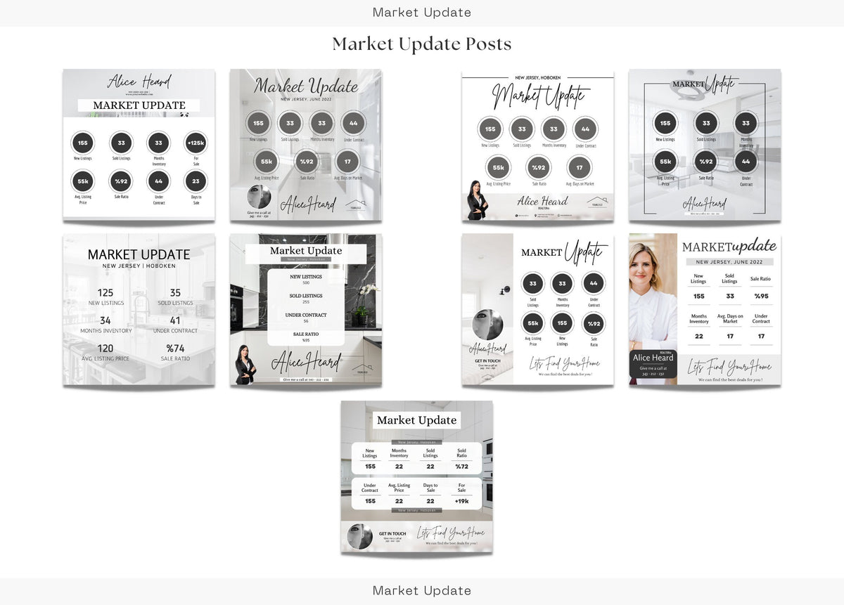 15 Market Update Social Media Posts | Market Update Instagram Posts | Real Estate Marketing | Instagram | Facebook Posts