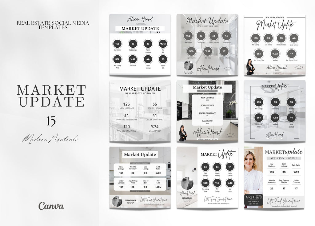 15 Market Update Social Media Posts | Market Update Instagram Posts | Real Estate Marketing | Instagram | Facebook Posts