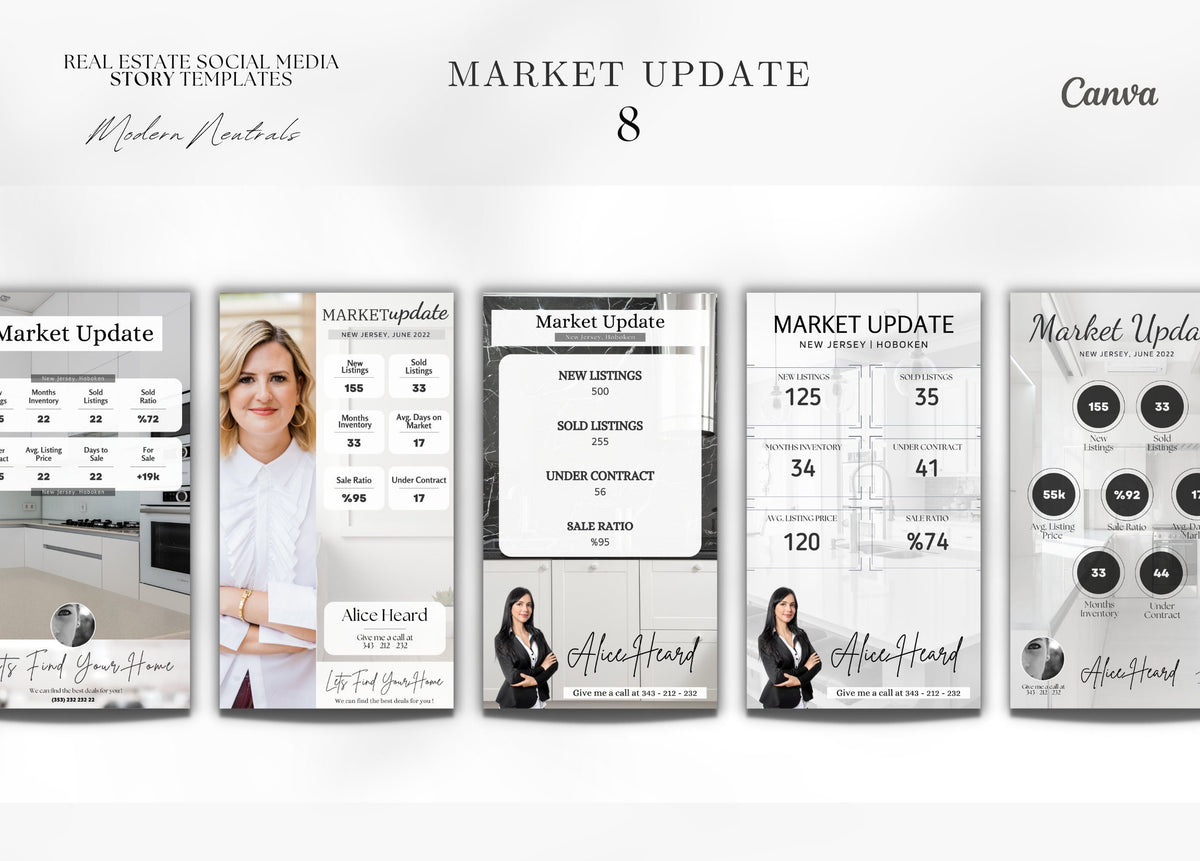 Market Update Story Template | Market Update Stories | Market Update Instagram Stories| Real Estate Marketing | Realtor Marketing | Canva