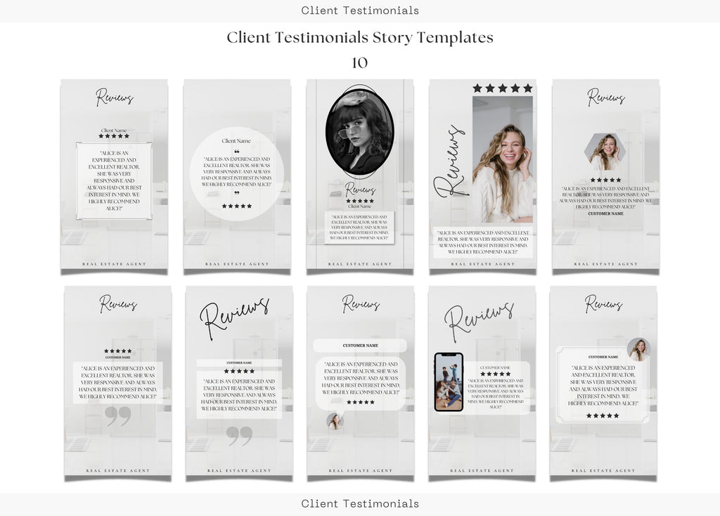 Client Testimonial Stories | Review Stories | Real Estate Client Testimonial Instagram Stories| Real Estate Marketing | Realtor Marketing