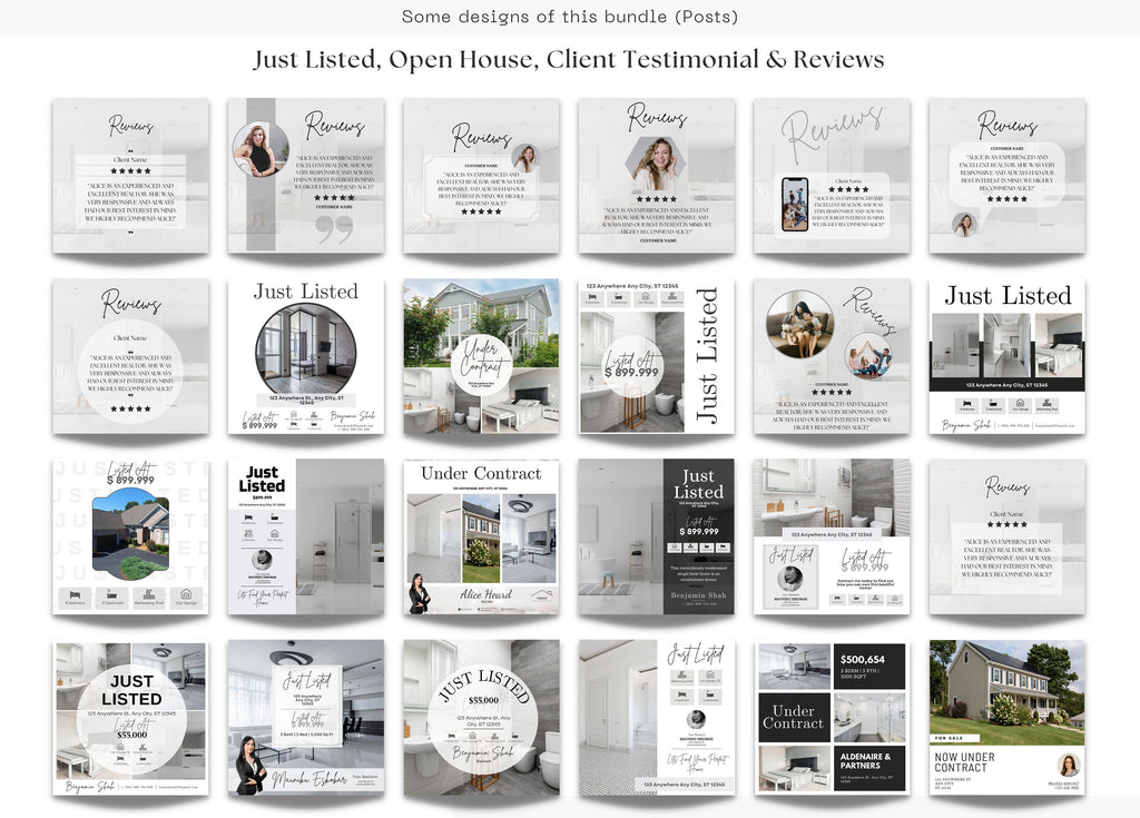 Real Estate Social Media Templates | Real Estate Instagram Posts | Real Estate Instagram Stories | Realtor Social Media | Realtor Bundle