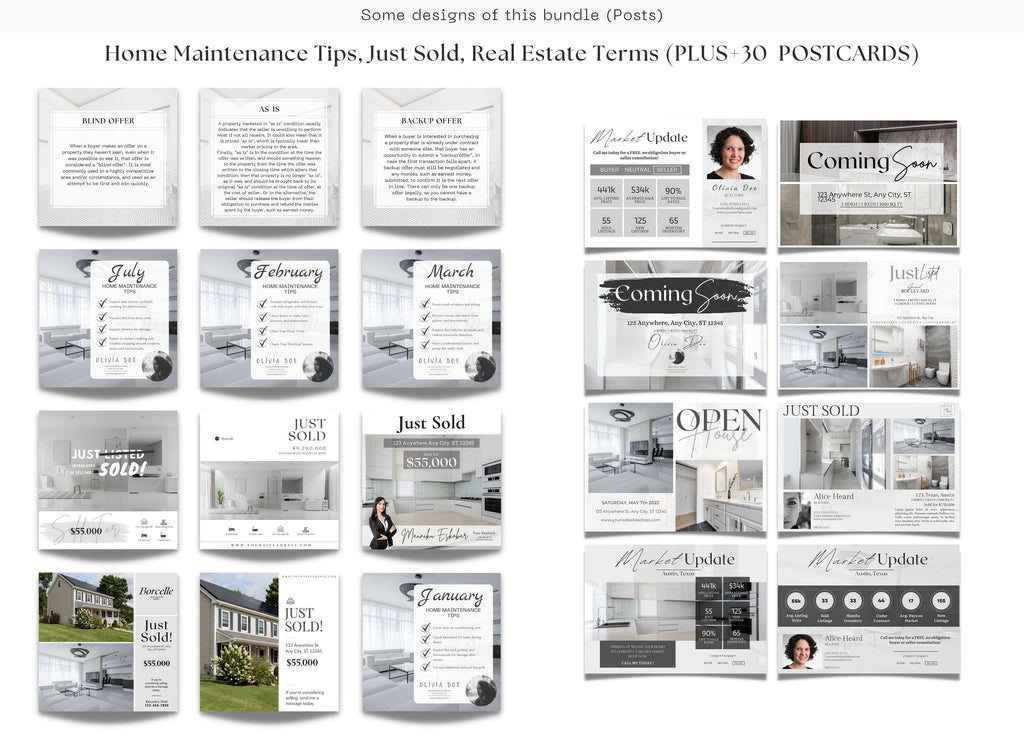 Real Estate Social Media Templates | Real Estate Instagram Posts | Real Estate Instagram Stories | Realtor Social Media | Realtor Bundle