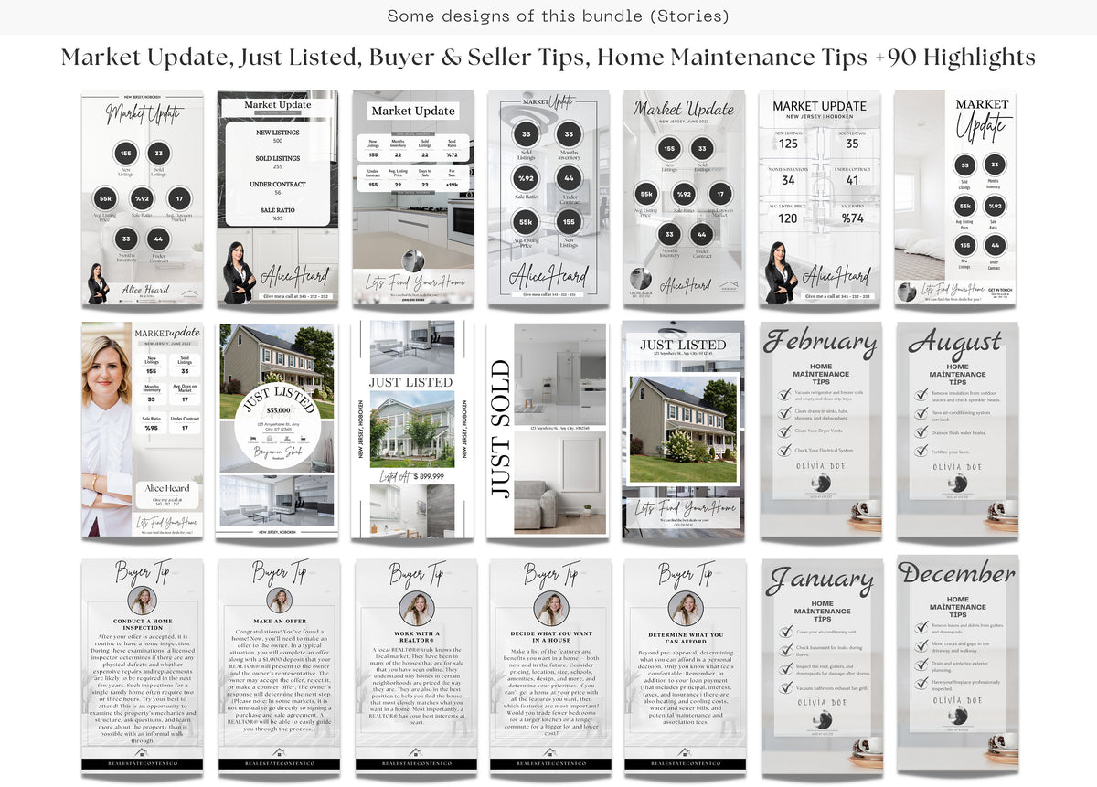 Real Estate Social Media Templates | Real Estate Instagram Posts | Real Estate Instagram Stories | Realtor Social Media | Realtor Bundle