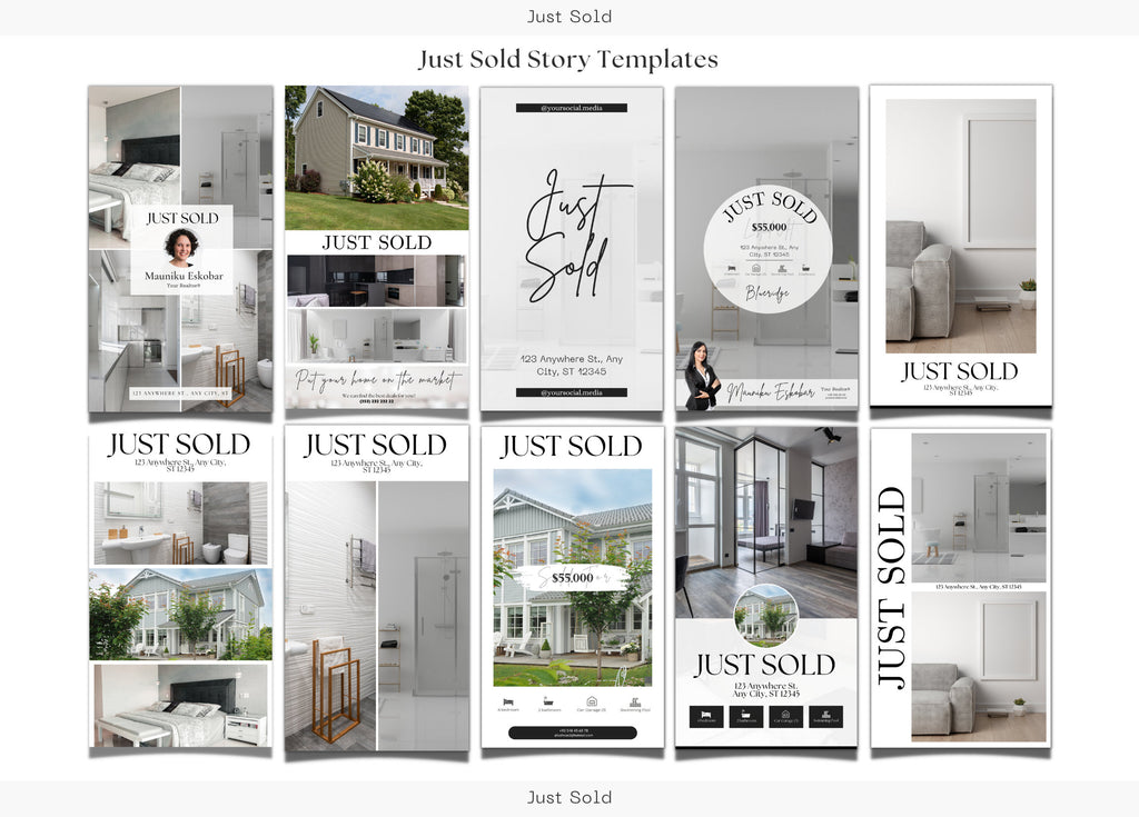10 Just Sold Stories | Listing Updates | Just Sold Instagram Stories| Real Estate Marketing | Instagram | Realtor Templates | Canva
