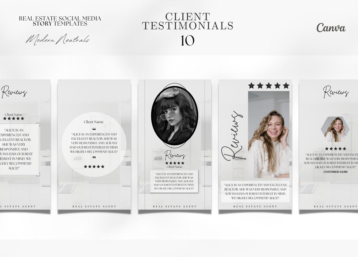 Client Testimonial Stories | Review Stories | Real Estate Client Testimonial Instagram Stories| Real Estate Marketing | Realtor Marketing
