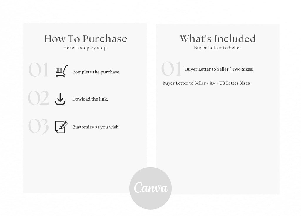 Letter to Seller Template, Home Offer Letter, Home Buyer Letter Template Canva, Letter template to house seller, Editable Template CANVA